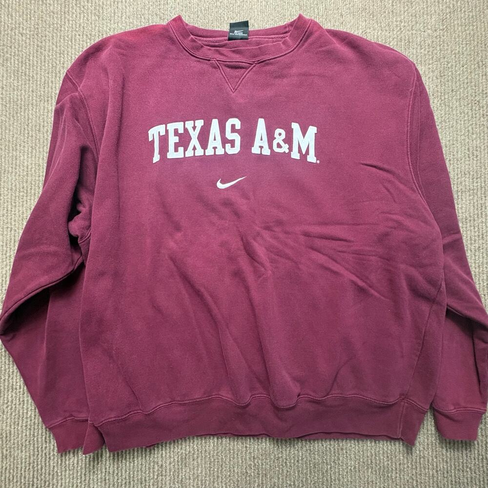 Vintage Texas A&M Nike Team Sweatshirt Center Swoosh College Pullover, XL